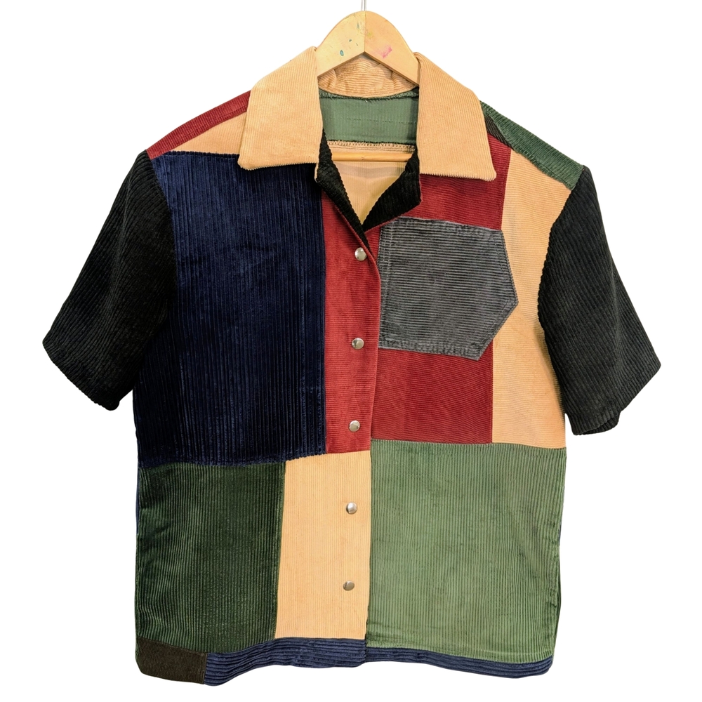 Patchwork Corduroy Shirt (Chest 34-36″)
